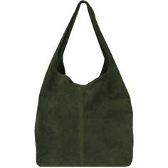 Оливковая сумка через плечо из мягкой замши-хобо | БИАИКС Sostter, зеленый