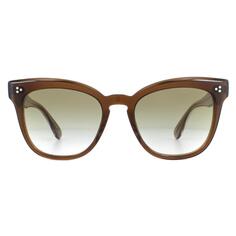 Оливковые солнцезащитные очки с градиентом «кошачий глаз» эспрессо Oliver Peoples, коричневый