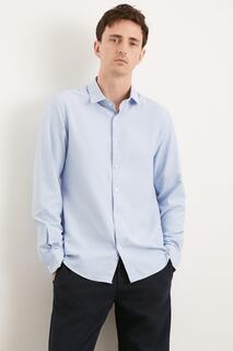 Синяя рубашка с длинными рукавами и узким плетением корзинчатого плетения Burton, синий