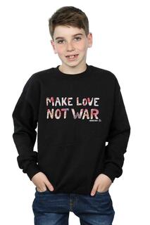 Толстовка с цветочным принтом Make Love Not War Woodstock, черный