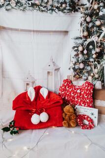 Рождественская толстовка с капюшоном Red Fox, ночная рубашка с оленями и соответствующая подарочная коробка с мягкими игрушками Fox In A Box, красный