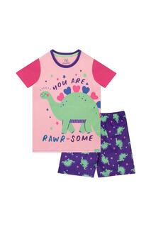 Короткая пижама You Are Rawrsome Dino Harry Bear, фиолетовый