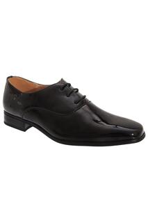 Старые классические туфли-оксфорды из лакированной кожи со шнуровкой и завязками Goor, черный