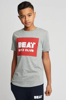 Хлопковая футболка с логотипом Beat Boyz Club, серый