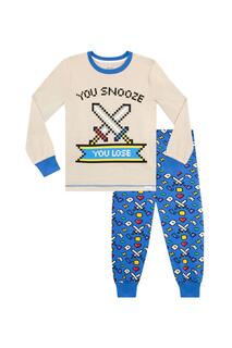 Уютная обтягивающая пижама Snooze Lose Gaming Harry Bear, синий