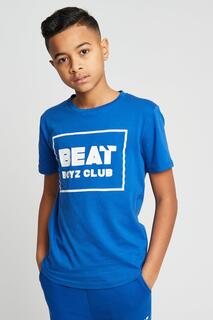Хлопковая футболка с логотипом Strike Beat Boyz Club, синий