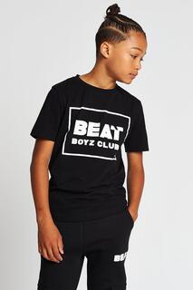 Хлопковая футболка с логотипом Strike Beat Boyz Club, черный