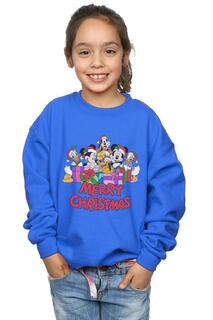 Рождественский свитшот с Микки Маусом и друзьями Disney, синий