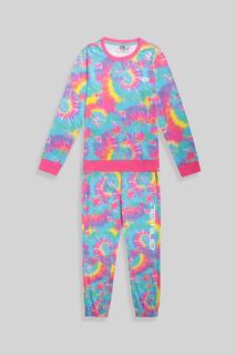 Мечтательный пижамный комплект с органическим мягким верхом и принтом, повседневные теплые брюки Animal, розовый
