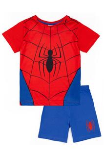 Короткий пижамный комплект с логотипом Spider-Man, синий