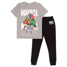 Длинная пижама с комиксами «Мстители» Marvel, черный