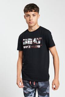 Футболка Peak с камуфляжным принтом и логотипом Beat Boyz Club, черный