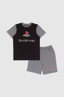 Пижама с контрастным игровым логотипом Playstation, черный Sony