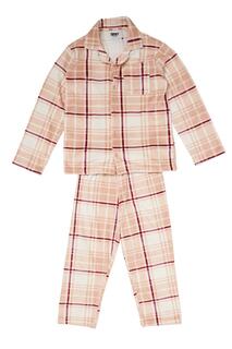 Пижамный комплект Minky для девочек, темно-розовая рубашка в клетку, низ для малышей, возраст 2–7 лет DKNY, розовый