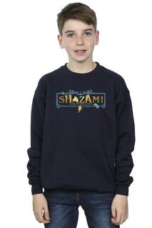 Толстовка с золотым логотипом Shazam Fury Of The Gods DC Comics, темно-синий