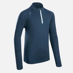 Футболка для бега Decathlon Kiprun Warm 100 с молнией 1/2 и длинными рукавами, темно-синий