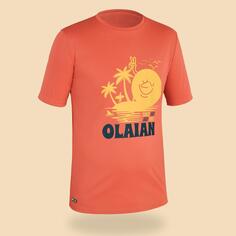 Детская футболка с короткими рукавами Decathlon Wave And Fire Olaian, оранжевый