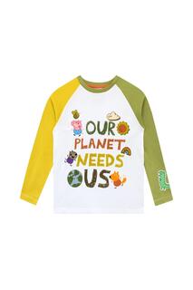 Наша планета нуждается в нас Экологичный топ с длинными рукавами George Pig Peppa Pig, зеленый