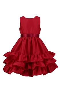 Атласное вечернее платье Arabella с оборками HOLLY HASTIE, красный