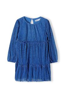 Плиссированное вечернее платье с блестками Minoti, синий