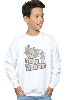 Толстовка с рисунком «Подмигивание» Tom &amp; Jerry, белый