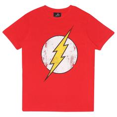 Футболка The Flash с потертым логотипом для мальчиков DC Comics, красный