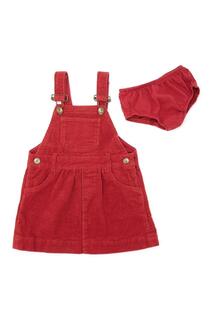 Массивный вельветовый сарафан-сарафан Dotty Dungarees, красный