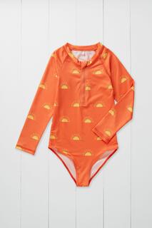 Детский купальник с длинными рукавами и принтом Sun Grass &amp; Air, оранжевый