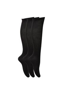 Простые школьные носки до колена (3 шт.) Universal Textiles, черный