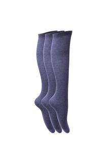 Простые школьные носки до колена (3 шт.) Universal Textiles, темно-синий