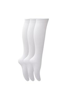 Простые школьные носки до колена (3 шт.) Universal Textiles, белый