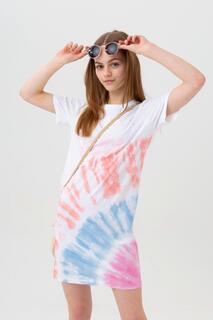 Платье-футболка с надписью Blush Dye Hype, белый