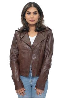 Каштановая кожаная косуха-Reynosa Infinity Leather, коричневый