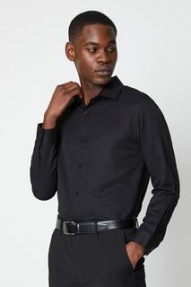 Рубашка приталенного кроя с узором «елочка» Burton, черный
