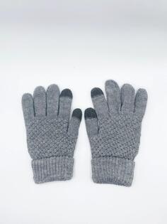 Текстурированные трикотажные перчатки для сенсорного экрана SVNX, серый