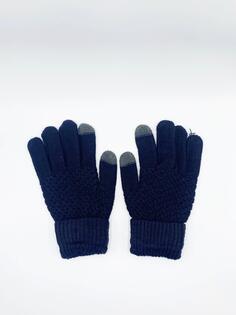 Текстурированные трикотажные перчатки для сенсорного экрана SVNX, темно-синий