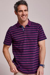 Рубашка поло с фактурной полоской Cotton Traders, фиолетовый