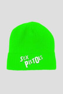 Флуоресцентная зеленая шапка-бини с логотипом группы Sex Pistols, зеленый