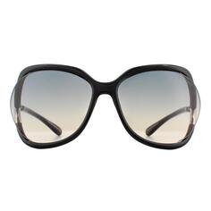 Квадратные блестящие черные дымчато-серые солнцезащитные очки с градиентом Tom Ford, черный