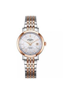 Классические аналоговые часы из нержавеющей стали с покрытием Windsor - Lb05422/70 Rotary, серебро