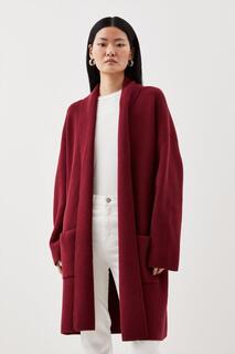 Вязаное пальто Karen Millen, красный