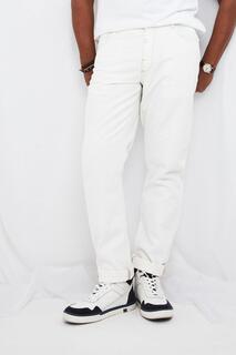 Классические белые прямые джинсы из эластичного денима Joe Browns, белый