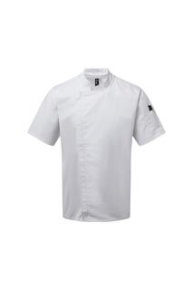 Куртка Chefs с короткими рукавами на молнии Premier, белый Premier.