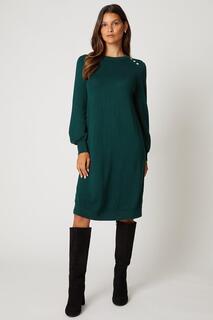 Вязаное свободное платье с круглым вырезом Wallis, зеленый