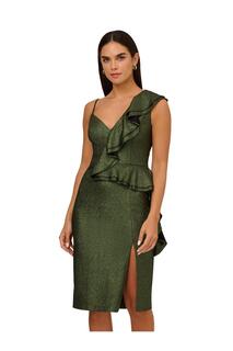 Вязаное платье-футляр с V-образным вырезом Aidan by Adrianna Papell, зеленый
