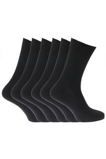 Классические носки в рубчик из 100 % хлопка (6 шт. в упаковке) Universal Textiles, черный