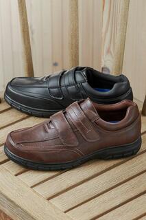 Классические регулируемые туфли с двойным ремешком Cotton Traders, коричневый