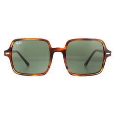 Классические солнцезащитные очки G-15 цвета гаваны в квадратную полоску Ray-Ban, коричневый