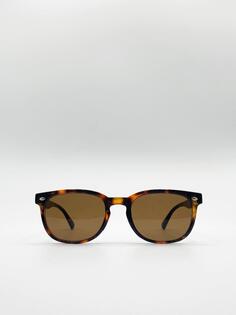 Классические солнцезащитные очки Wayfarer SVNX, коричневый