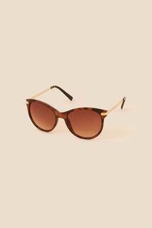 Классические солнцезащитные очки с металлической дужкой Accessorize, коричневый